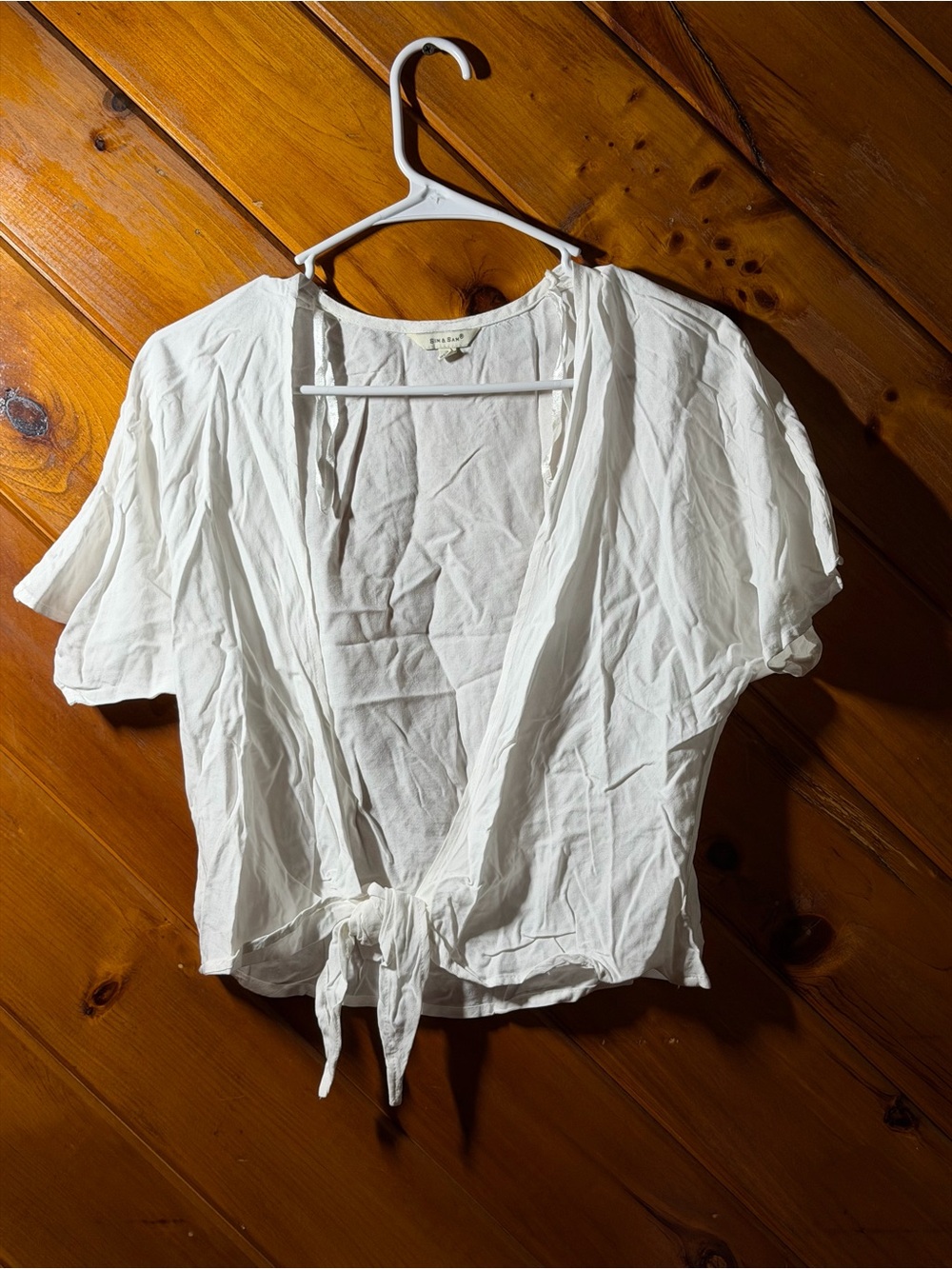 Lightweight White Tie-Front Swim Coverup